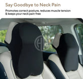 Ergonomic Car Neck & Back Support Pillows Long Drive Comfort Cushion Set (2 Pcs Grey)